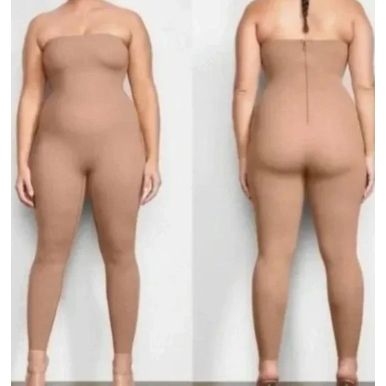 2438 NWOT SKIMS FITS EVERYBODY STRAPLESS CATSUIT in OCHRE(?) Sz 3X