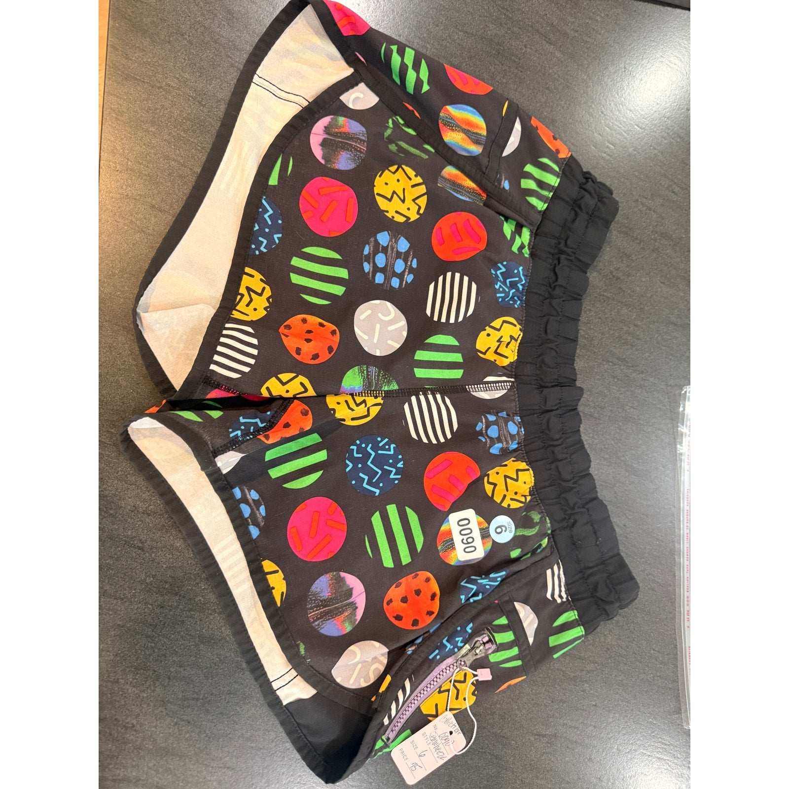 90 - LULULEMON Tracker Short III 2015 Seawheeze - PKAB / Black Sz 6 *RARE
