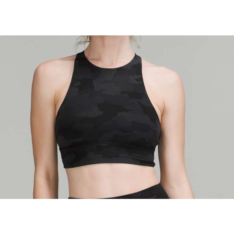 54 - LULULEMON Energy High-Neck Longline Bra Heritage 365 Camo Sz 8