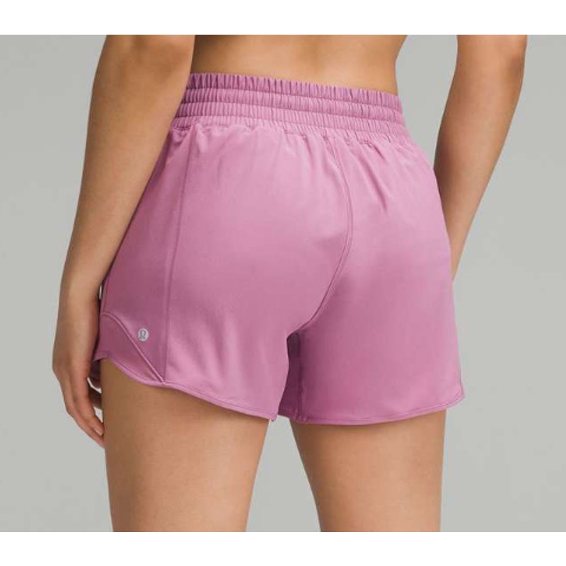 436 Lululemon Hotty Hot High-Rise Lined Short 4" Velvet Dust Sz 10