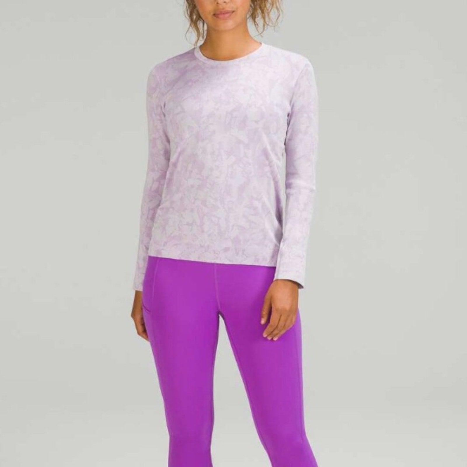 193 Lululemon Swiftly Relaxed Long Sleeve Shirt Mosaic Multiply Moonlit sz 6