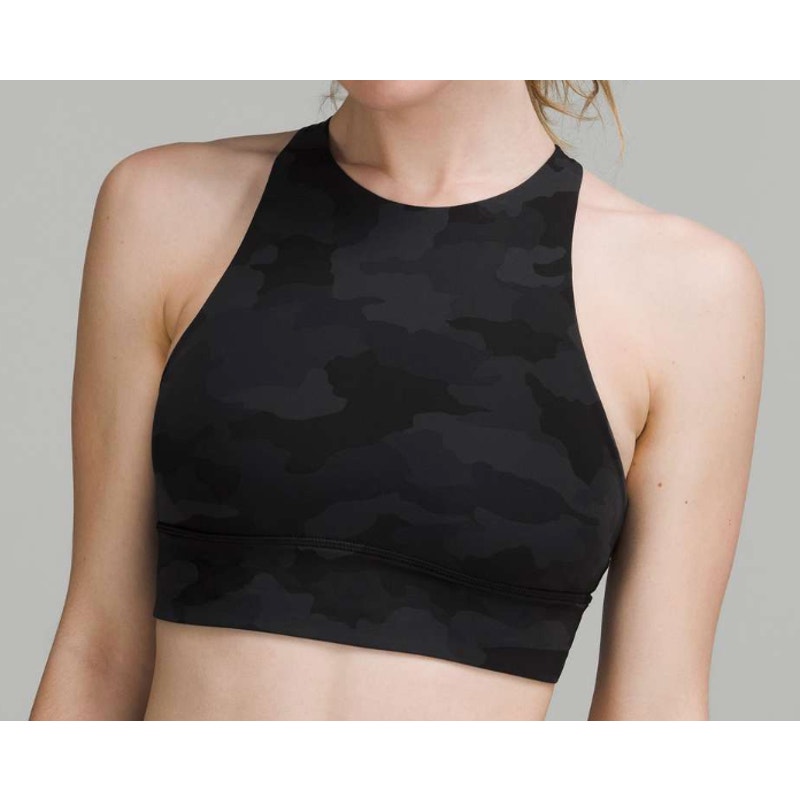 54 - LULULEMON Energy High-Neck Longline Bra Heritage 365 Camo Sz 8