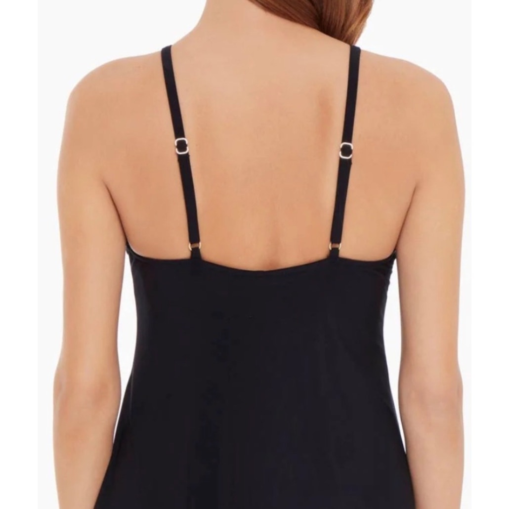 445 - NWT BOSTON PROPER Hardware High Neck Swim Dress in Black Sz 10