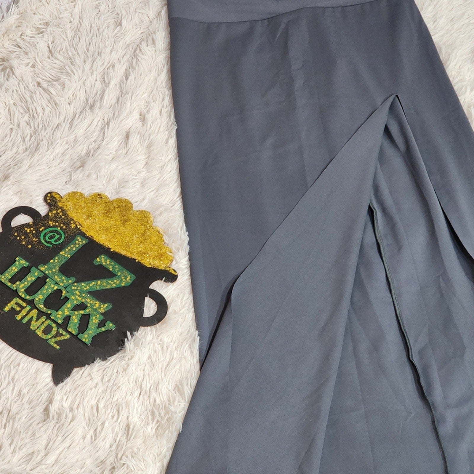 SKIMS SHAPING SWIM LONG SKIRT/ GUNMETAL/ LARGE/ NWT