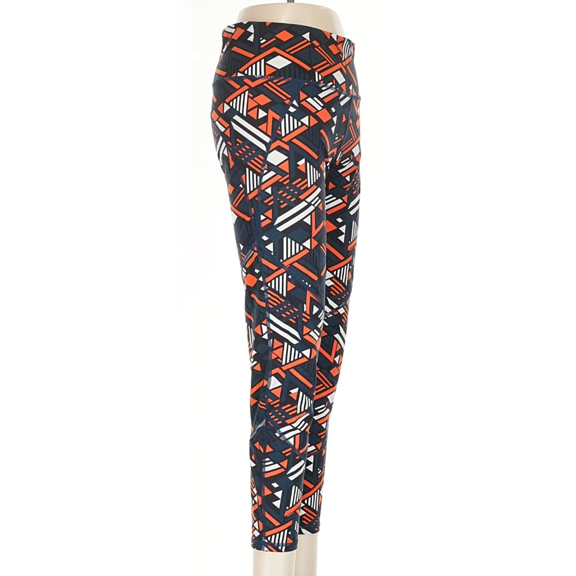 452 - SWEATY BETTY The Power pattern orange 7/8 lux leggings Sz XXS