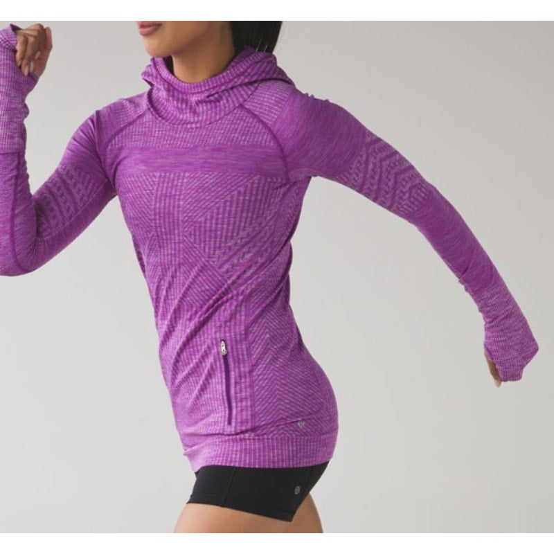 6990 LULULEMON Rest Less Hoodie Heathered Tender Violet P2P = 17" Sz 6