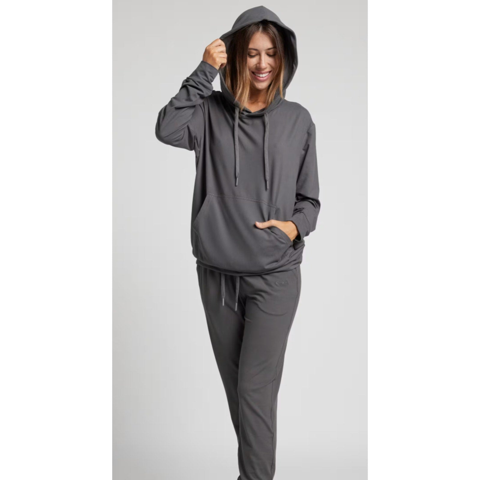 316 NEW COMFRT All Day Jersey Hoodie in Steel Grey Sz Small Unisex