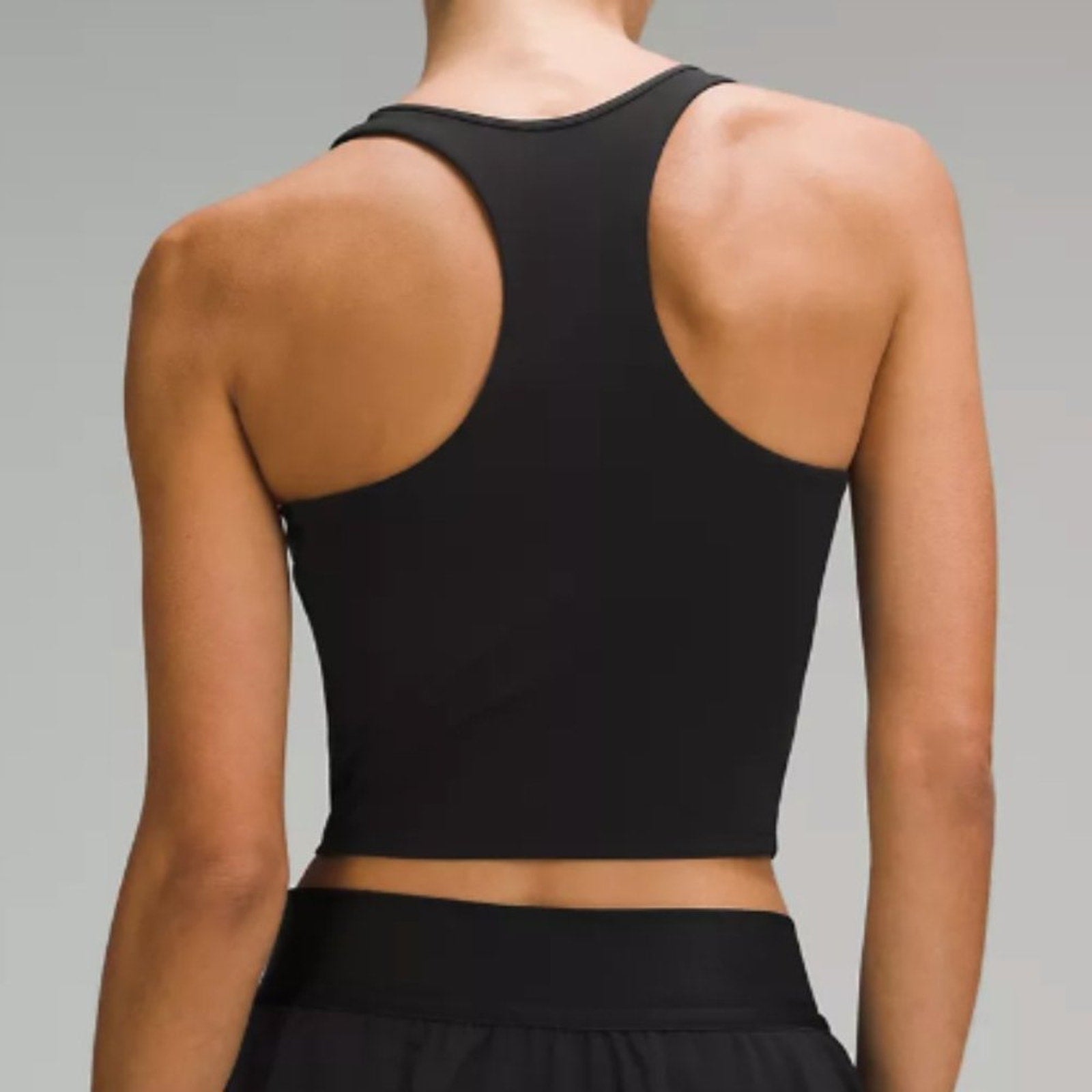 6564 NWT LULULEMON Cropped V-Neck Tennis Tank Top in BLACK (SOLD OUT) Sz 10