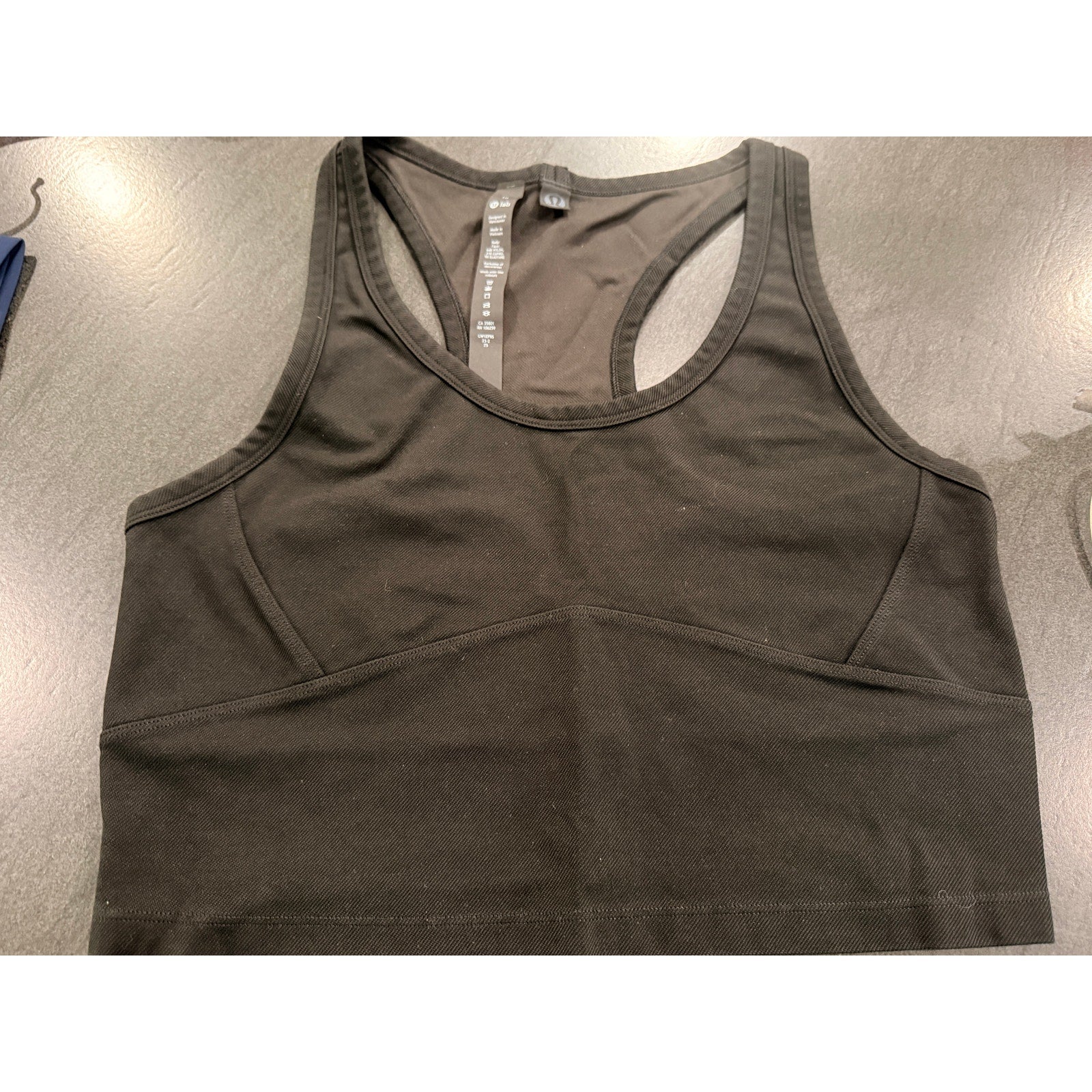 361 - Lululemon LAB Stretch Cupro Cropped Tank Top Black in Sz 10 *RARE