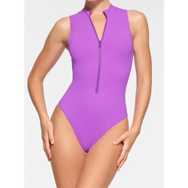 2355 NWT SKIMS Recycled Swim Sleeveless One Piece in 2X - VIOLET (RARE)