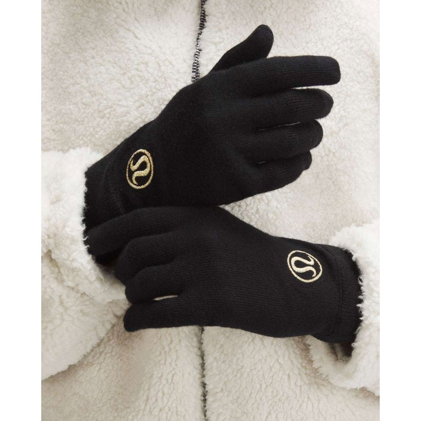 0308 NWT Lululemon Womens Warm Revelation Set Black / Gold in M/L