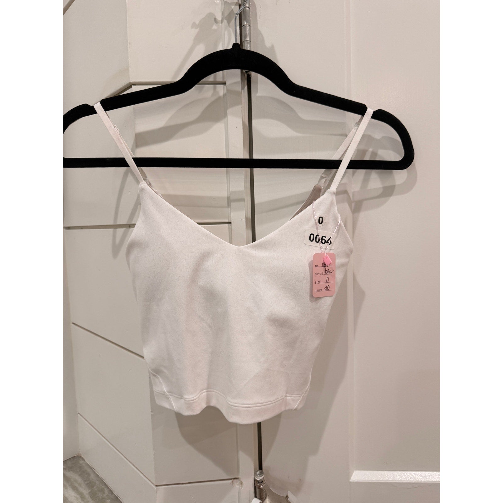 64 NWT LULULEMON Align Cropped Cami Tank Top White Sz 0