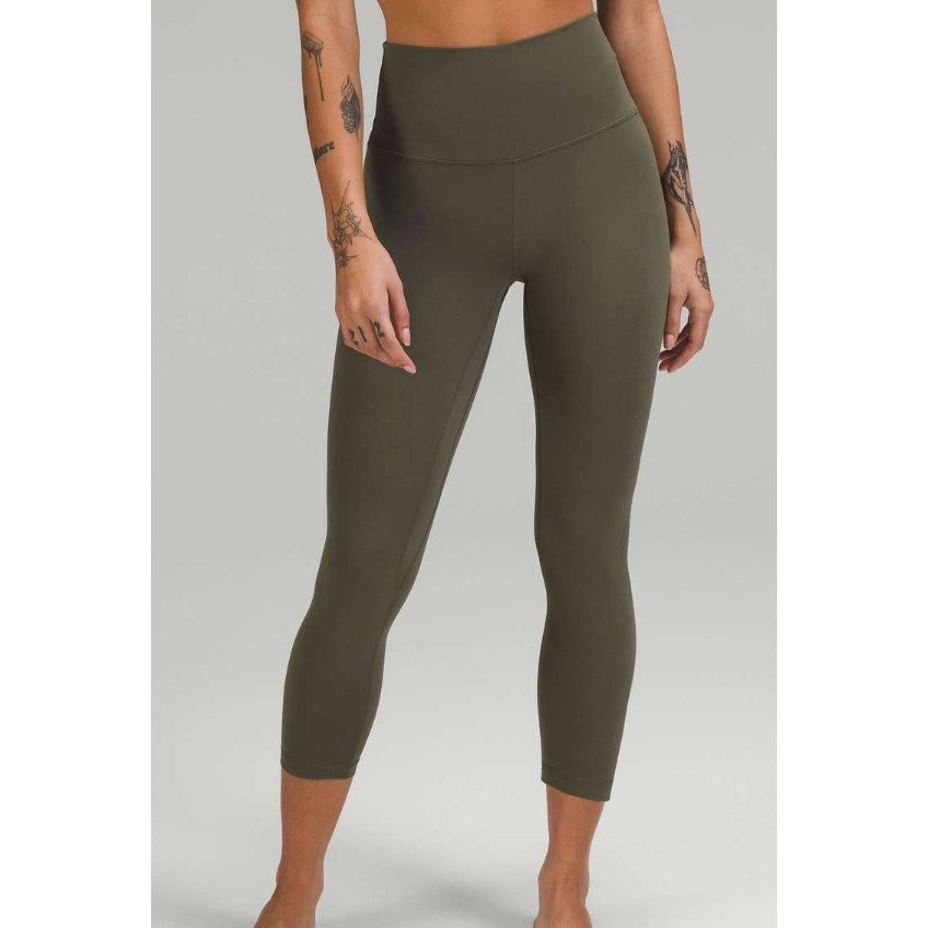 6829 LULULEMON Align High-Rise Crop 23" Army Green in Sz12 *LOVED