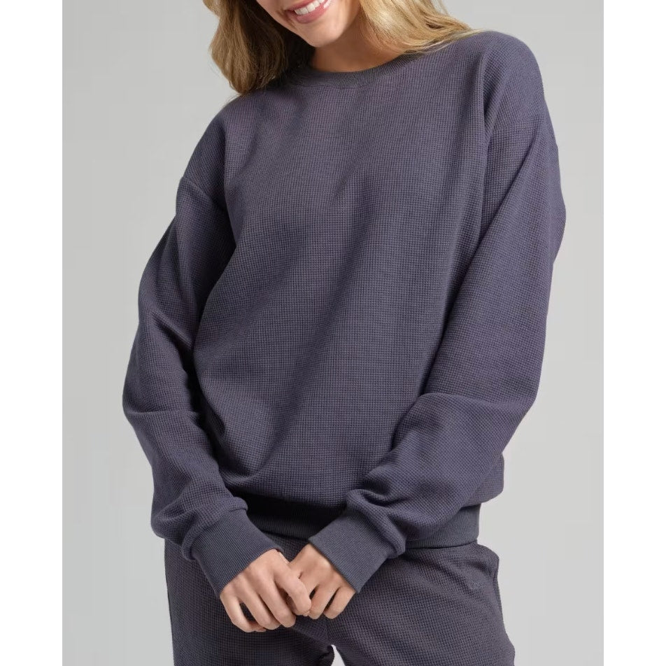 443 NWT COMFRT Waffle Lounge Long Sleeve Loungewear in Stone Blue Sz M