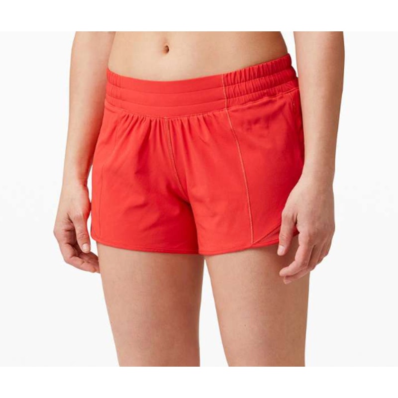6499 Lululemon Hotty Hot Short II *Long 4" Carnation Redin Sz 6 *LOVED