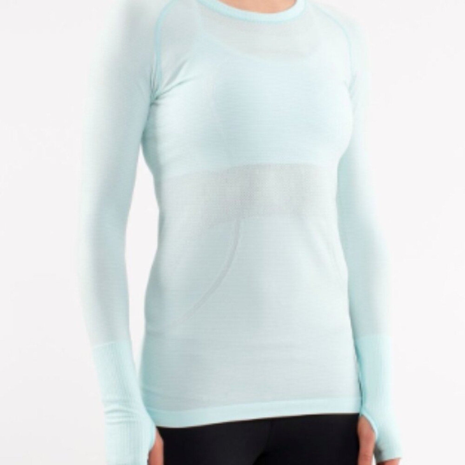 6036 - LULULEMON RUN: Swiftly Tech Long Sleeve Crew Sz 12 Aquamarine