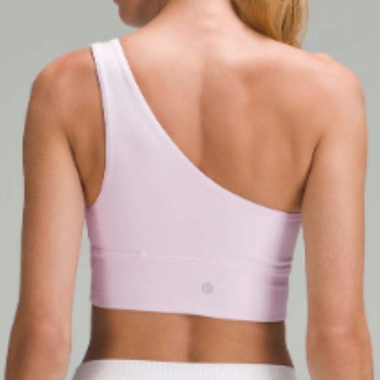 14 - Lululemon Align Asymmetrical Bra *Lt Support in Sz 6 *FLAW Meadowswt Pink