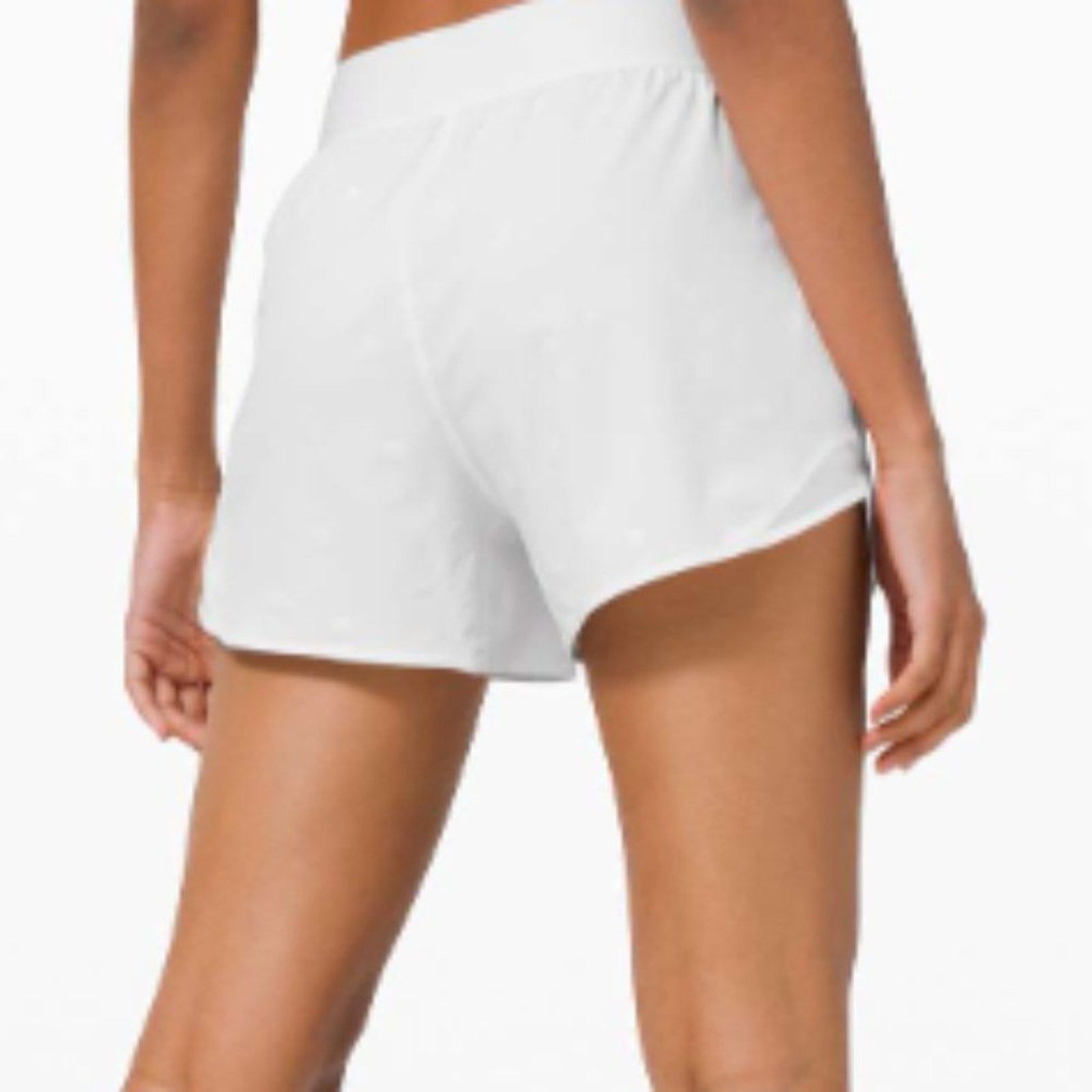 2179 LULULEMON Hotty Hot 4" Foil Logo Sz 4 **LOVED**RARE