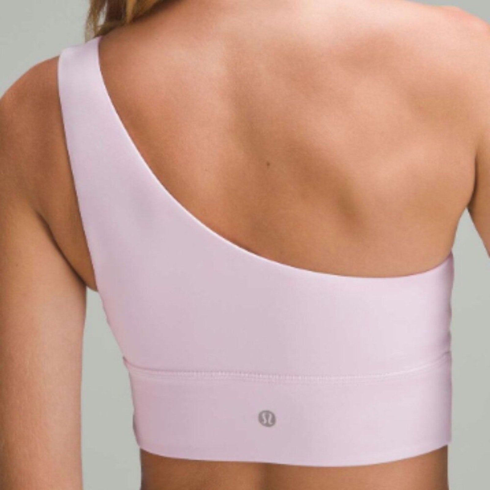 14 - Lululemon Align Asymmetrical Bra *Lt Support in Sz 6 *FLAW Meadowswt Pink