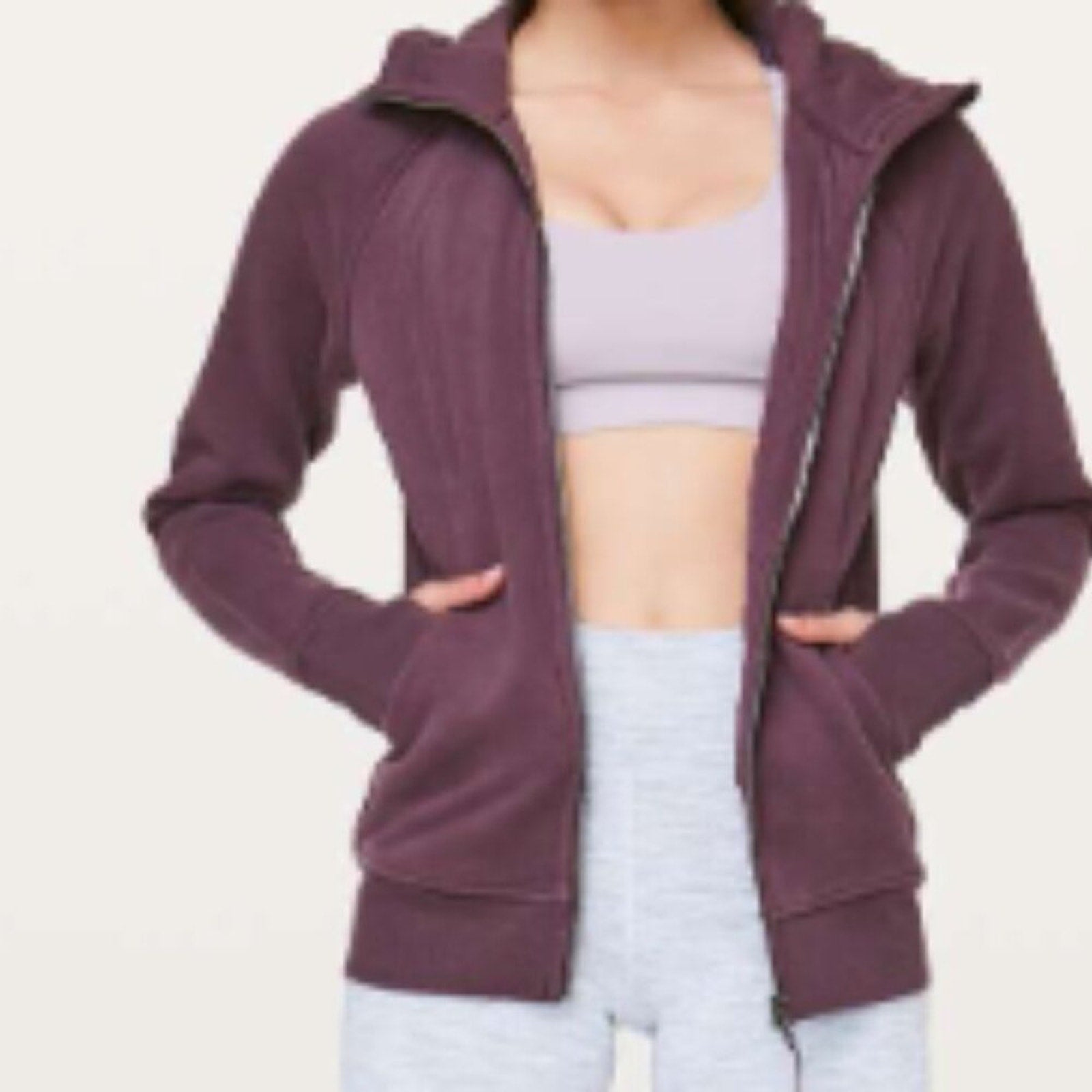 (6313) LULULEMON Scuba Hoodie *Light Cotton Fleece Sz 6 in Arctic Plum *FLAW
