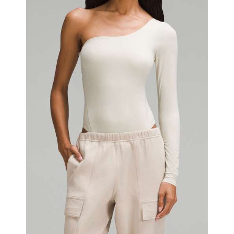 6877 NWT Lululemon Wundermost Ultra-Soft Nulu Long-Slv One-Shoulder Bodysuit in XS