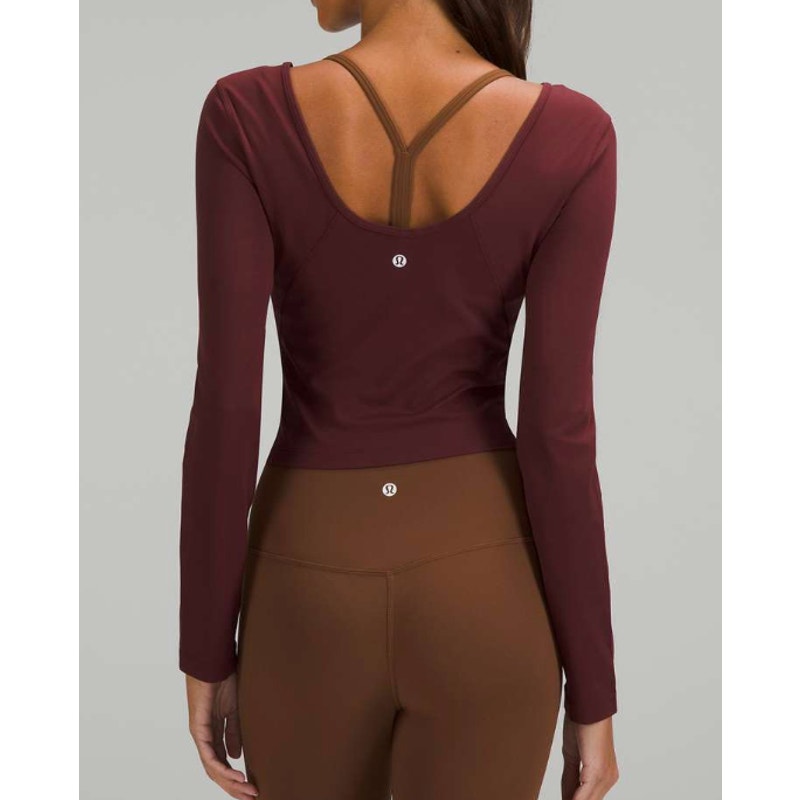 6424 - Lululemon Align Long Sleeve Shirt in Red Merlot Sz 10