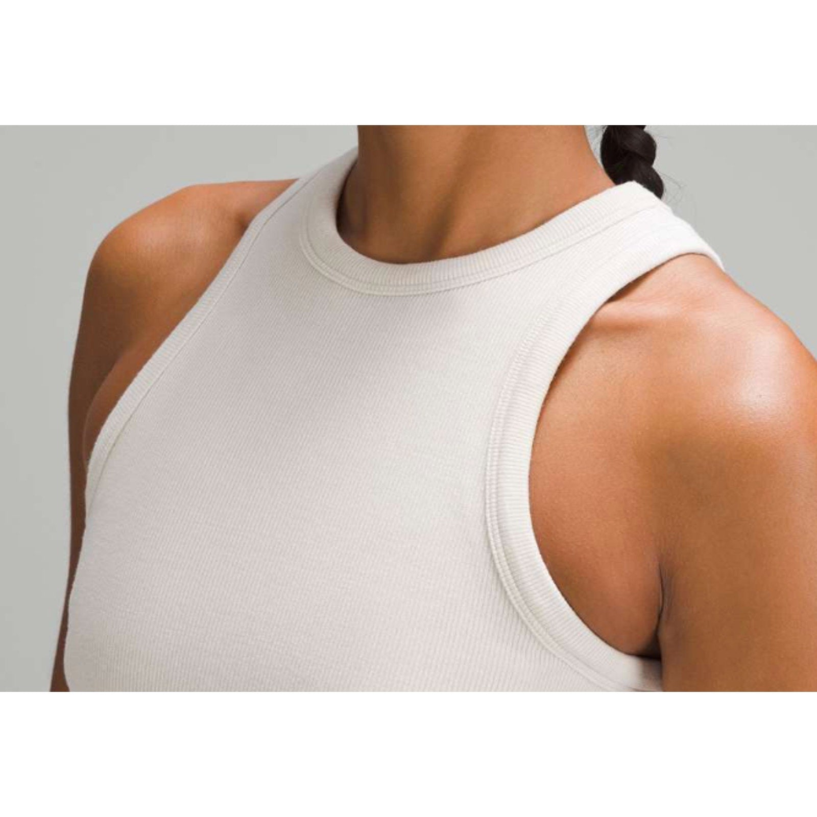 6842 NWT Lululemon Hold Tight Cropped Tank Top in WHITE in Sz 10