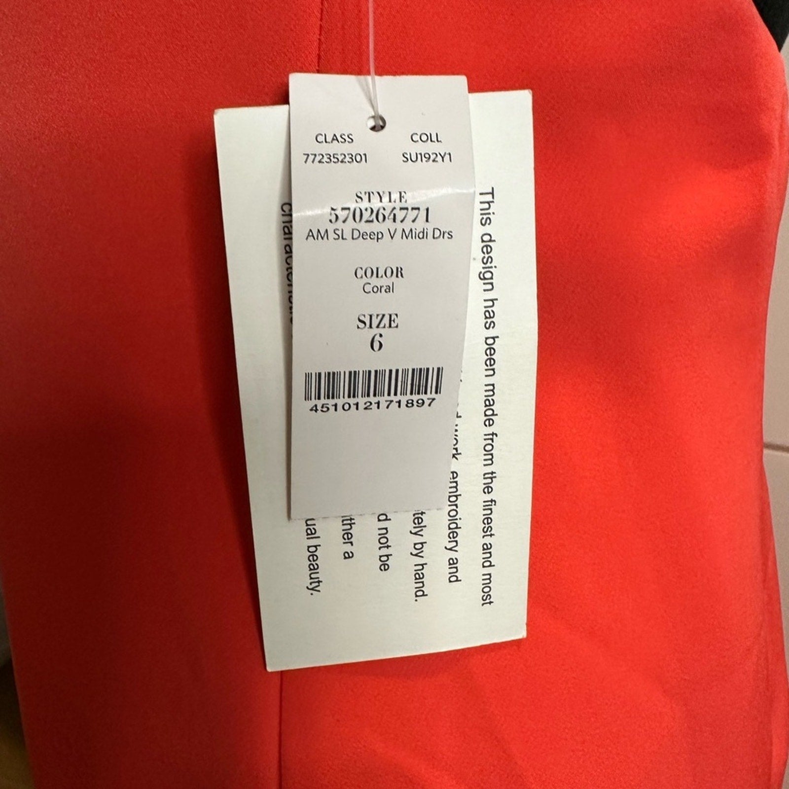 (75) 🆕  AIDAN MATTOX Deep-V Midi Dress for WHBM NWT Sz 6