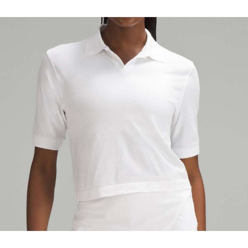 6505 NWT Swiftly Tech Relaxed-Fit Polo Shirt in White Sz 2