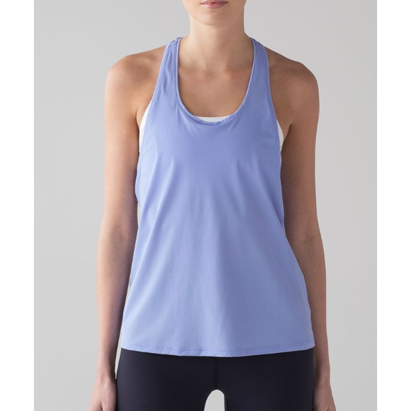 6398 Lululemon Two With One Singlet in Sz 8 (Hydrangea Blue)