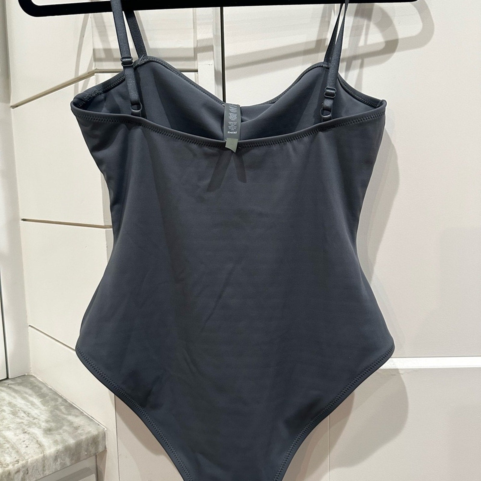 (2441) NWT SKIMS Shaping Swim Cami One Piece in Gunmetal Sz M **SOLD OUT
