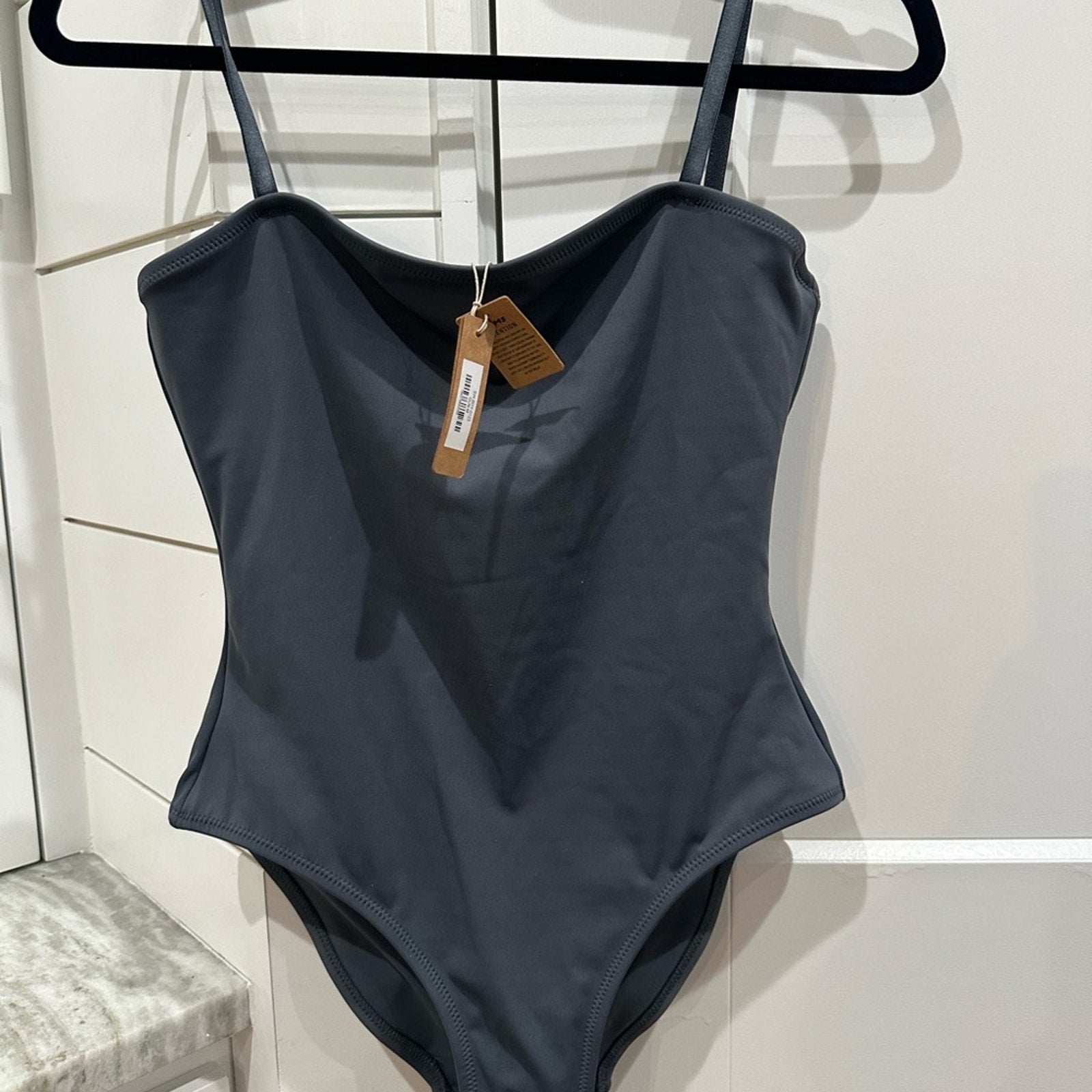 (2441) NWT SKIMS Shaping Swim Cami One Piece in Gunmetal Sz M **SOLD OUT