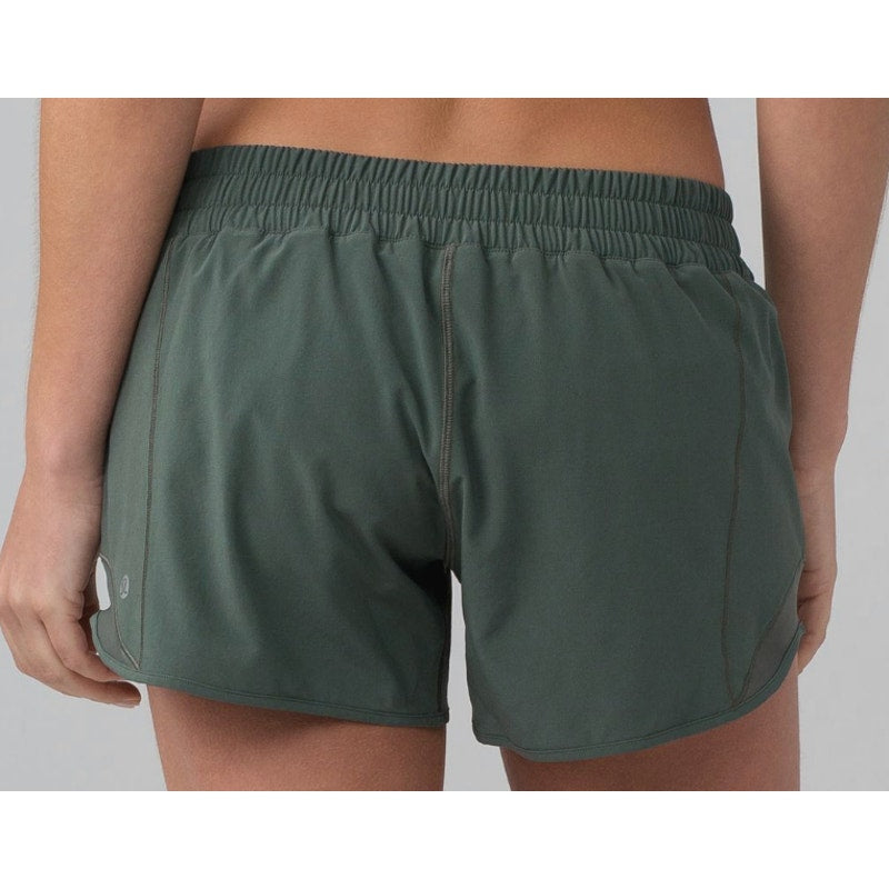6443 Lululemon Hotty Hot Short II (Long 4") Dark Forest Sz 8 *LOVED