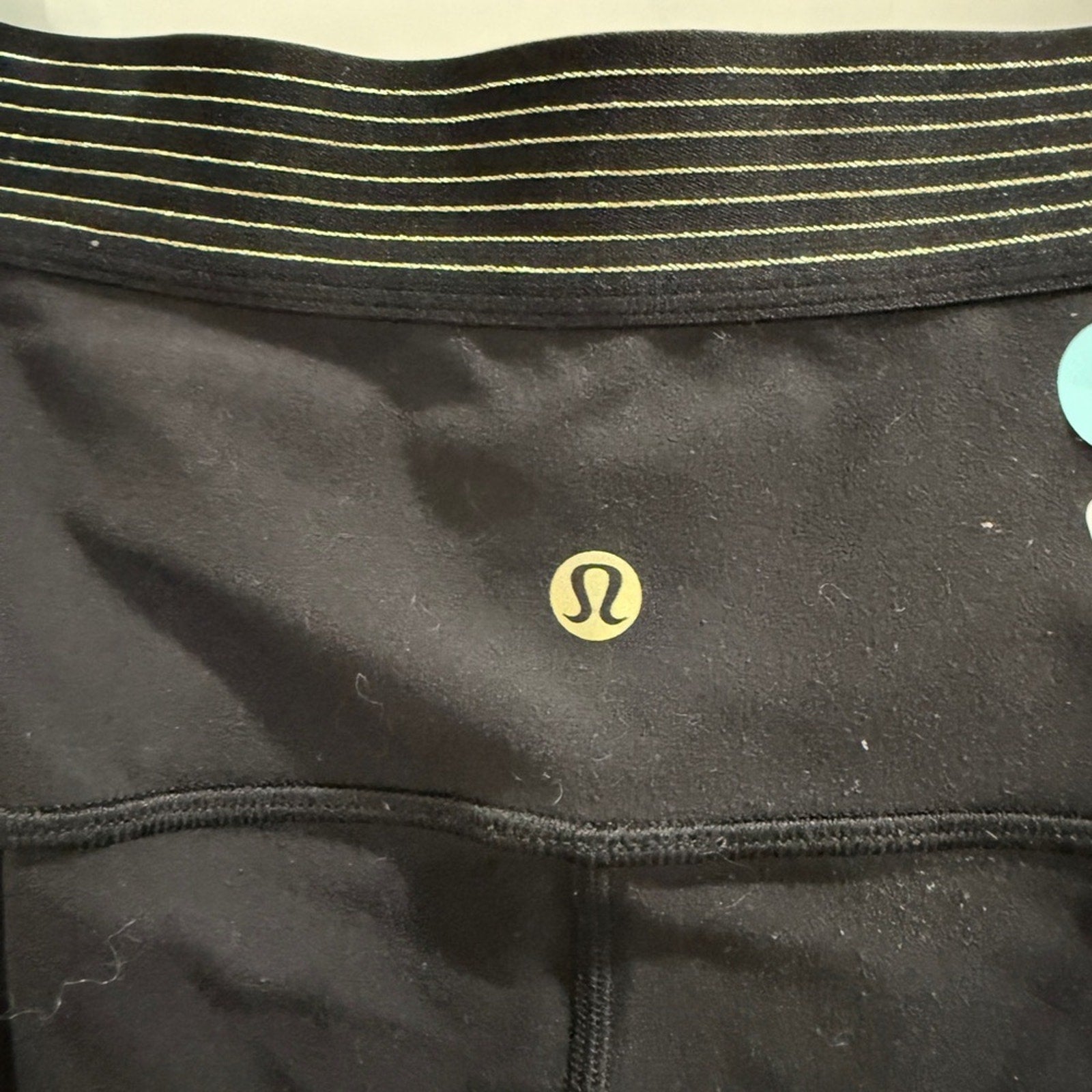 6986 Lululemon Principal Dancer Golden Lining Tight *28" Black **RARE sz6