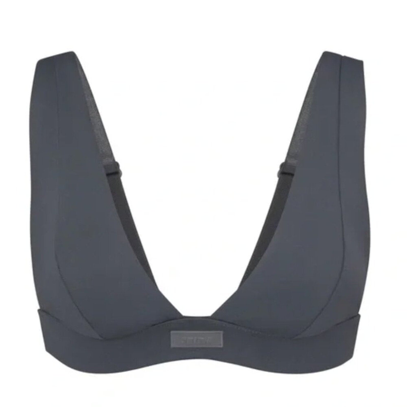 180 NWT SKIMS Plunge Bikini Top in GUNMETAL Sz XL