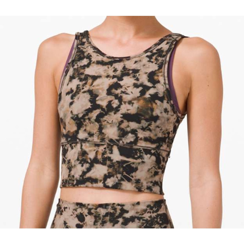 35 - Lululemon Power Pivot Tank *Everlux Dispersed Light Raw Linen Sz 8