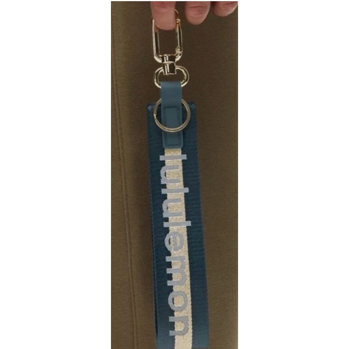 6496 NWT Lululemon Never Lost Keychain- Warp Teal Gold Bone New *SOLD OUT