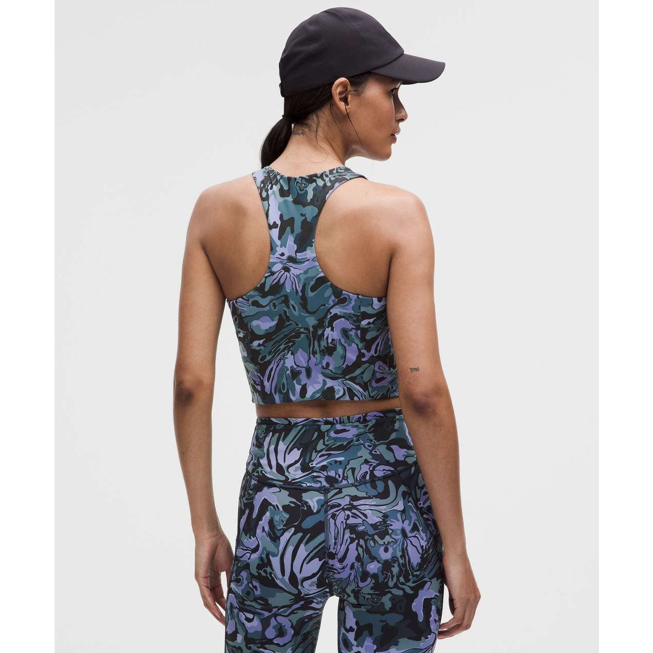 0159 NWT Lululemon Swift Speed Cropped Tank Top *B/C Cup Flower Meld Multi Sz 4