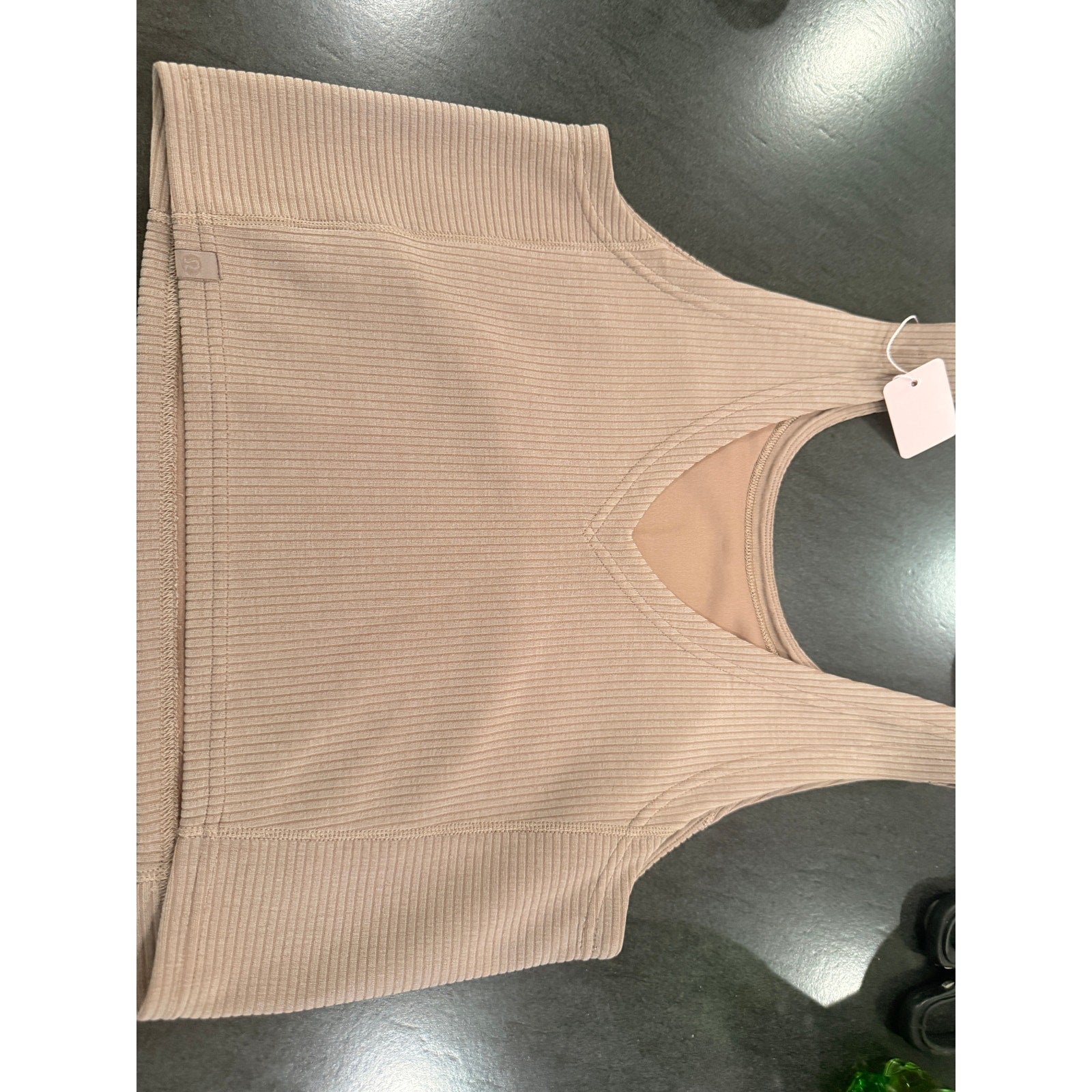 63 -  Lululemon Power Pivot Ribbed Tank Top Pink Clay Sz 8