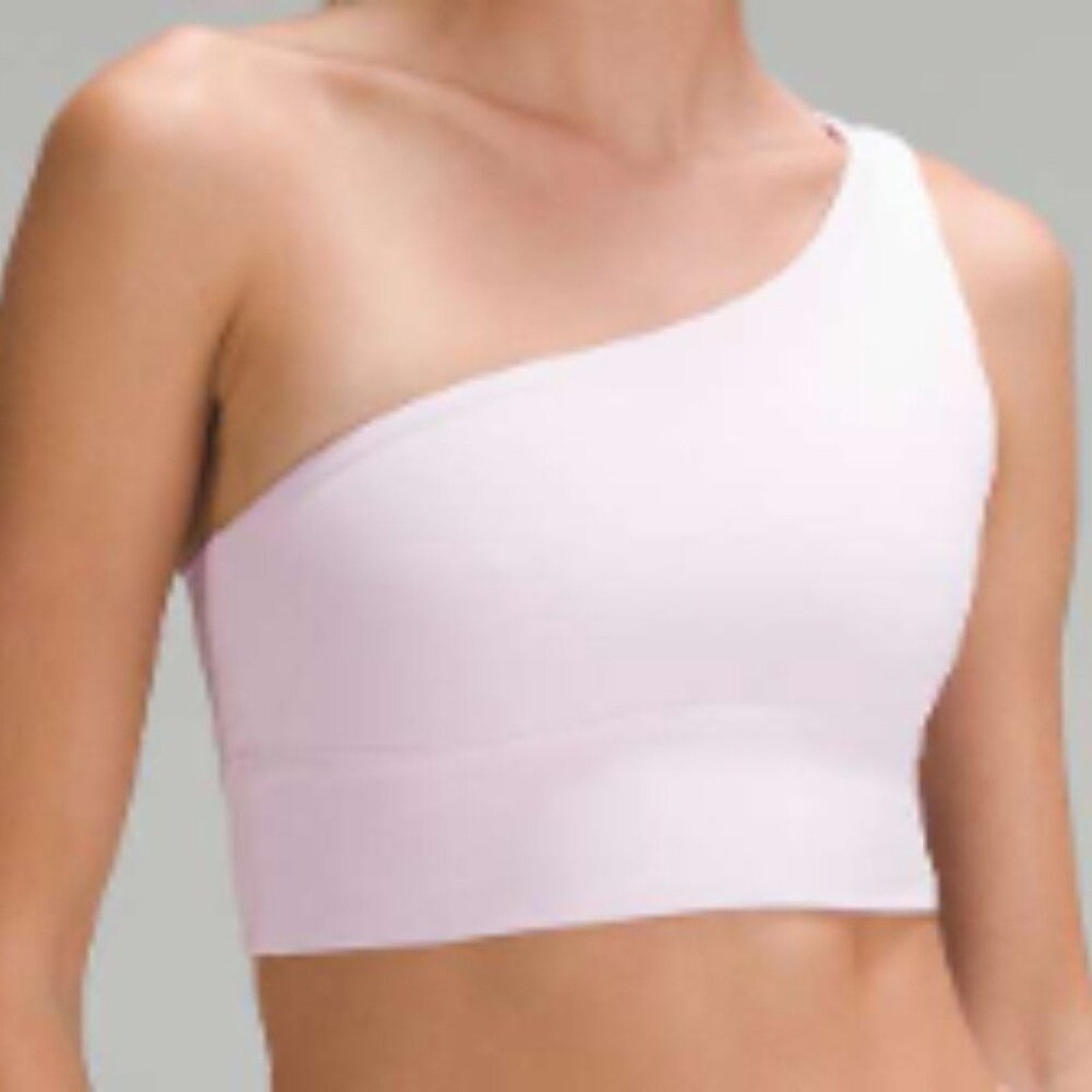 14 - Lululemon Align Asymmetrical Bra *Lt Support in Sz 6 *FLAW Meadowswt Pink