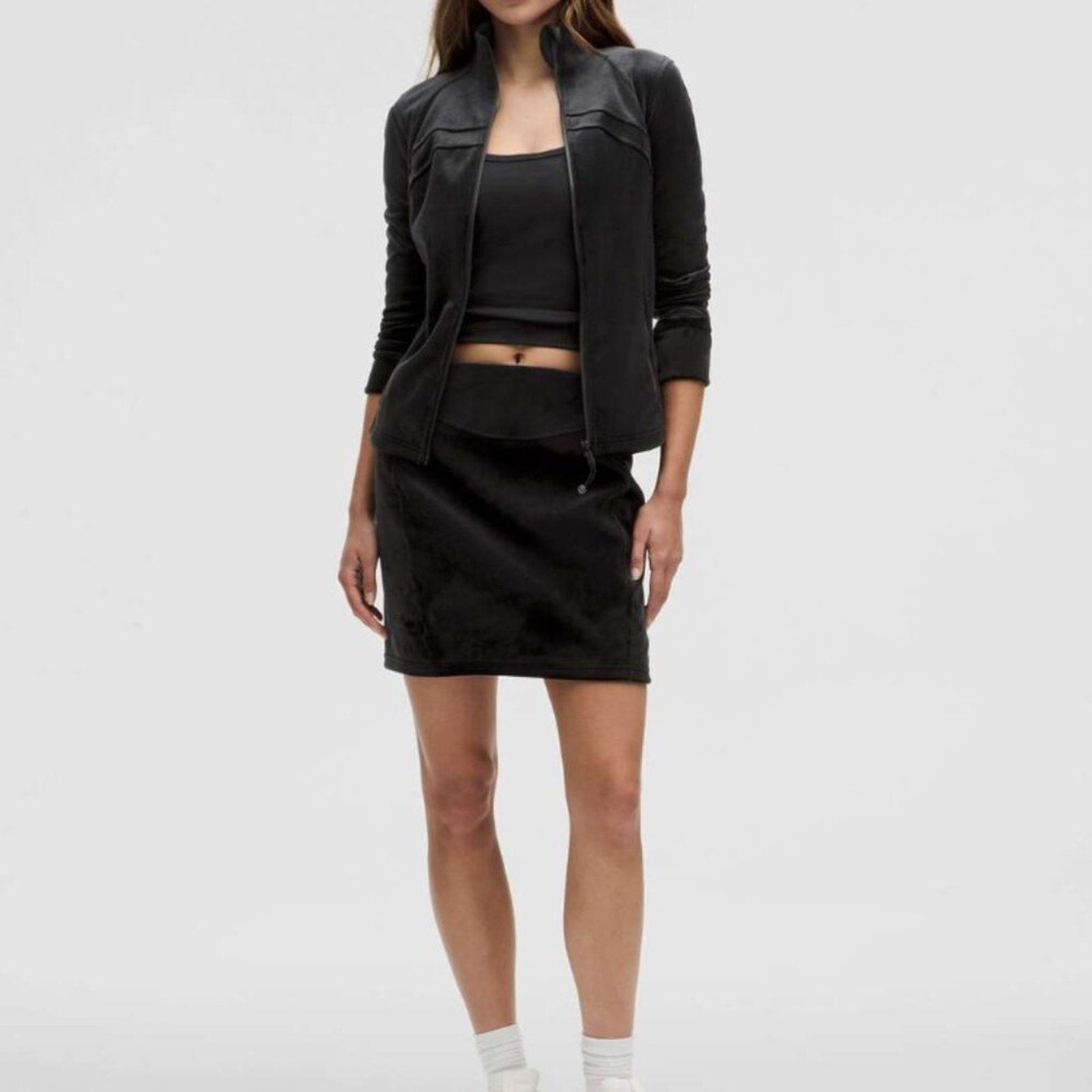 6878 NWT Lululemon Scuba High-Rise Mini Skirt *in Velvet Black Sz XL