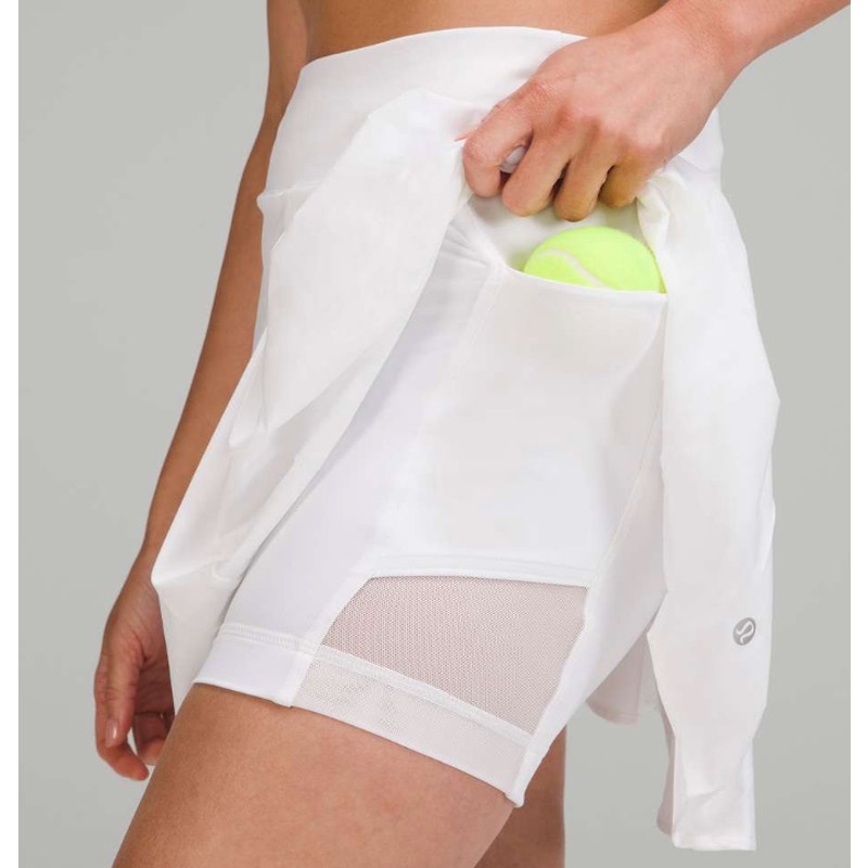 6521 LULULEMON Side-Pleat High-Rise Tennis Skirt White in Sz 8 **FLAW on Front