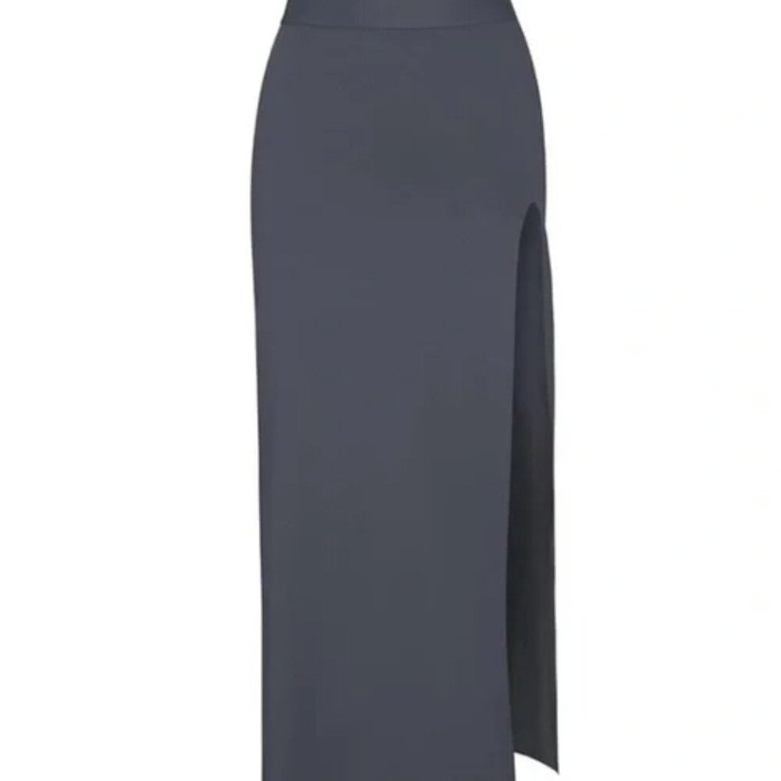 179 NWT SKIMS Swim Shaping Long Maxi Skirt w/ Slit -Color: Gunmetal SZ-L