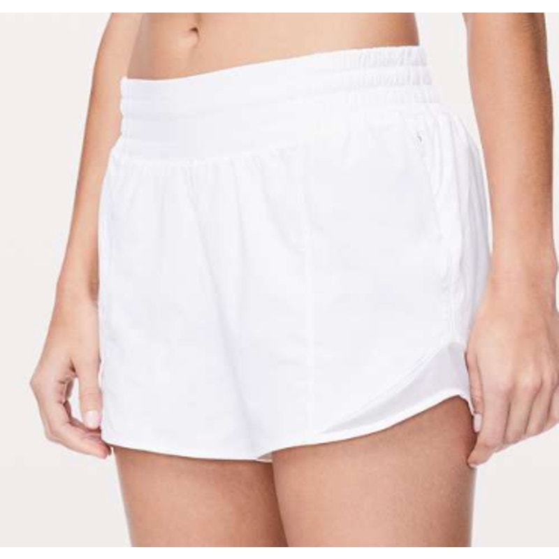 6482 Lululemon Hotty Hot Short *High-Rise Long 4" White Sz 6 *LOVED