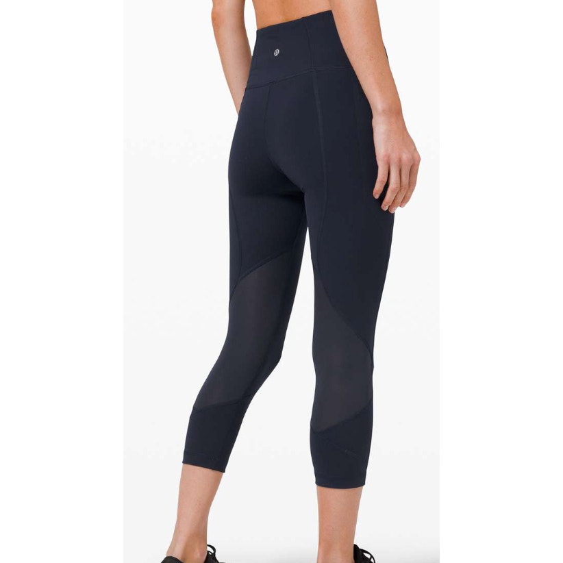 6587 Lululemon Pace Rival High-Rise Crop 22" *No Zip True Navy in Sz 6