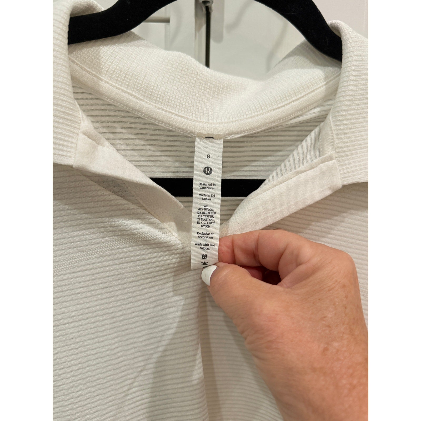 6461 Swiftly Tech Relaxed-Fit Polo Shirt in White Sz 8