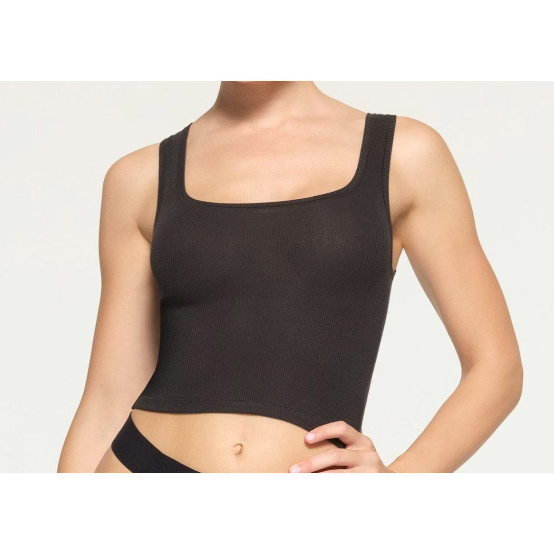 1995 NWT SKIMS COTTON RIB TANK in MEDIUM in SOOT