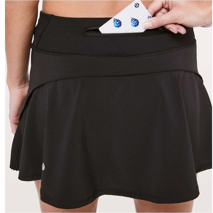 6741 LULULEMON Play Off The Pleats Skirt *13" Black Sz 12