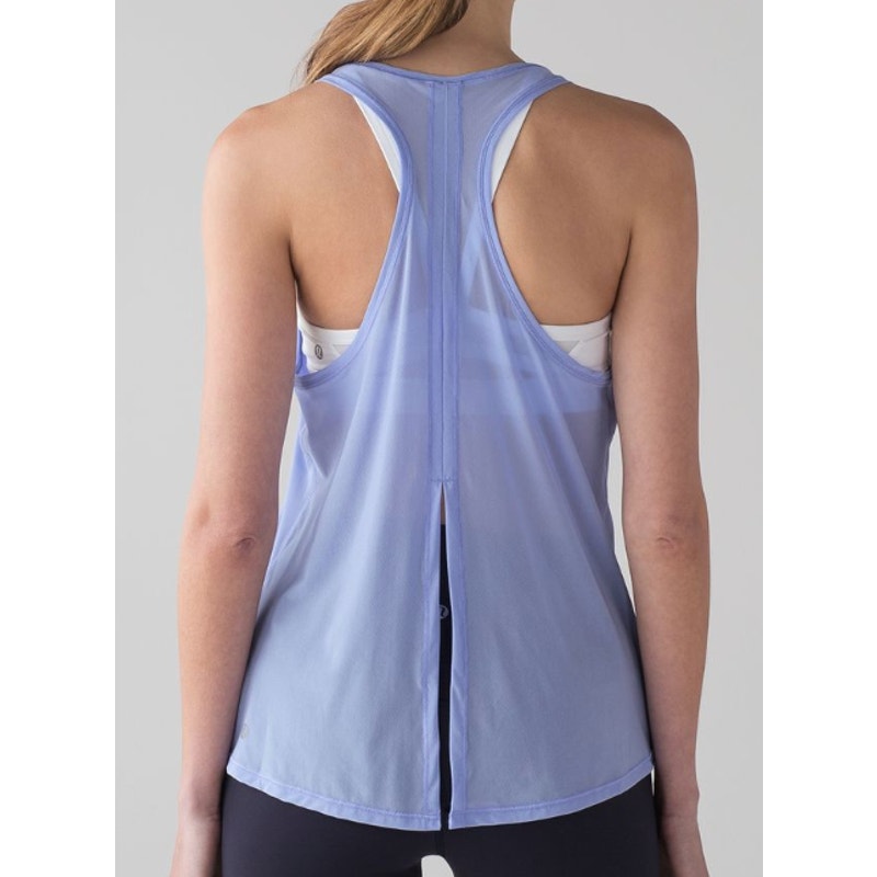6398 Lululemon Two With One Singlet in Sz 8 (Hydrangea Blue)
