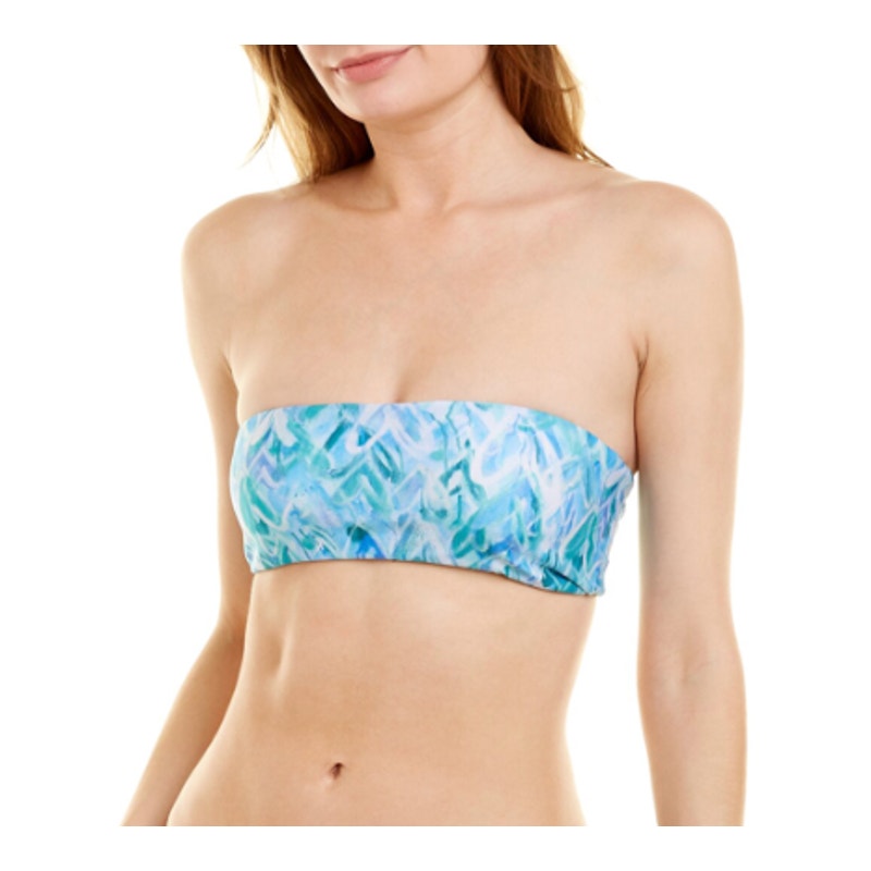 440 - Splendid Graffiti Heart Reversible Bandeau Top Blue Green Sz L